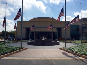 The entrance to the George H. W. Bush Presidential Library. Photo Credit: M'Lissa Howen.