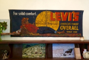 The Levi's sign at Stidham's comes from the original store in Georgetown. Photo Credit: M'Lissa Howen.