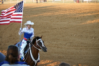 Rodeos are big on patriotism. Photo Credit: Steve Howen.