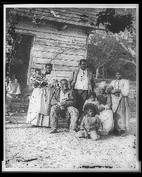 American slave family in South Carolina, circa 1862. What does their descendants see in the Confederate flag? In Robert E. Lee? Image courtesy Library of Congress.